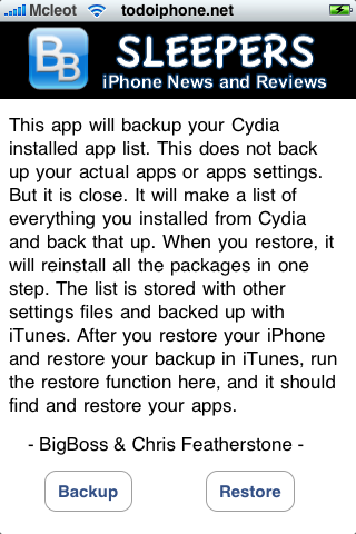 AptBackup – Copia de Seguridad de Cydia