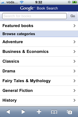 Google Book Search para iPhone / iPod Touch