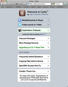 Navegando por Cydia en Safari