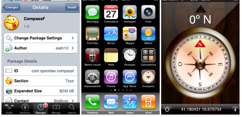 CompassF: la brújula en el iPhone 3G/EDGE / Cydia