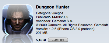 Dungeon Hunter, ya en el App Store