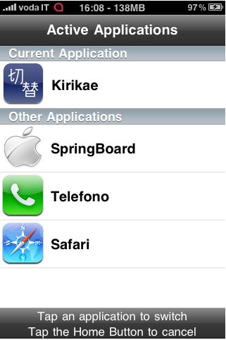 KiriKae, elige entre tus aplicaciones en segundo plano