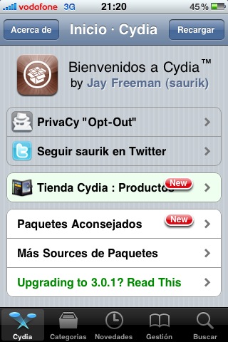 Cydia, actualización: sacar el archivo ECID