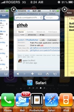 ProSwitcher: nuevo programa Multitasking para iPhone en Cydia