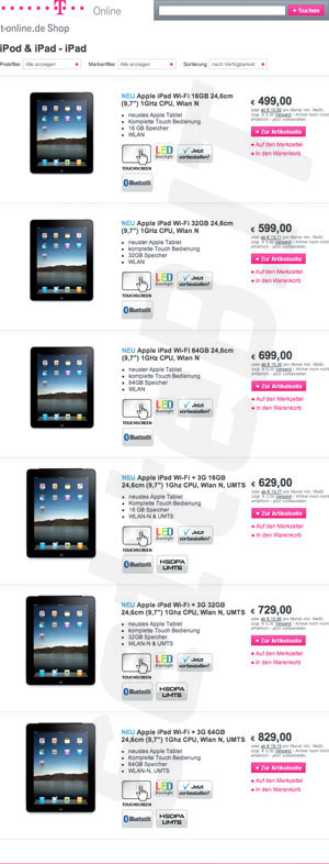 Se filtran los precios del iPad en Europa