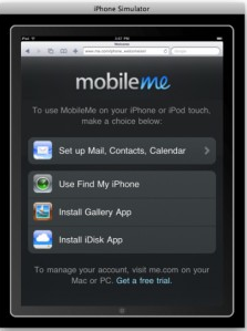 MobileMe accesible desde el iPhone