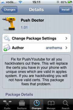 Push Doctor para activar las notificaciones push en los iPhones hacktivados