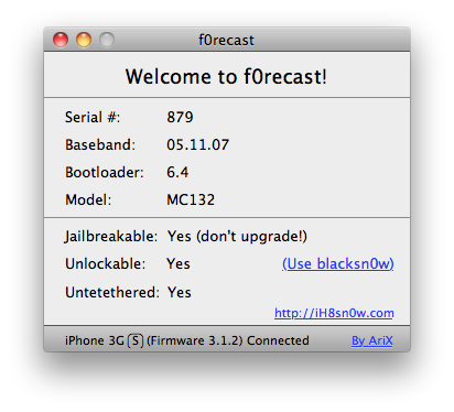 f0recast para Mac, la herramienta que proporciona información sobre el estado de tu iPhone con Jailbreak