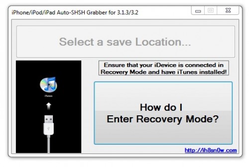 AutoSHSH: Programa para guardar el certificado ECID necesario para hacer el Downgrade