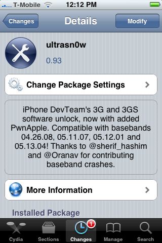 ultraSn0w 0.93 para liberar todas las Baseband a partir de la 3.0 en el 3G y el 3GS