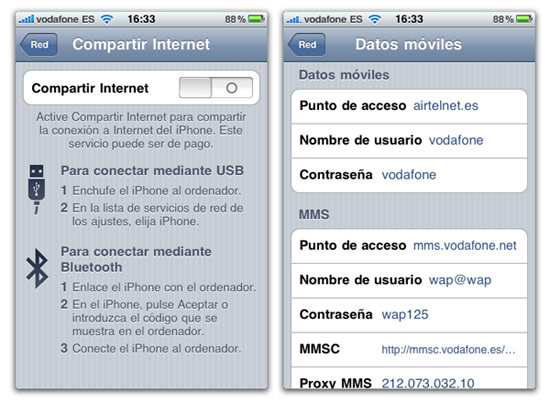 configurar compartir internet movilnet iphone