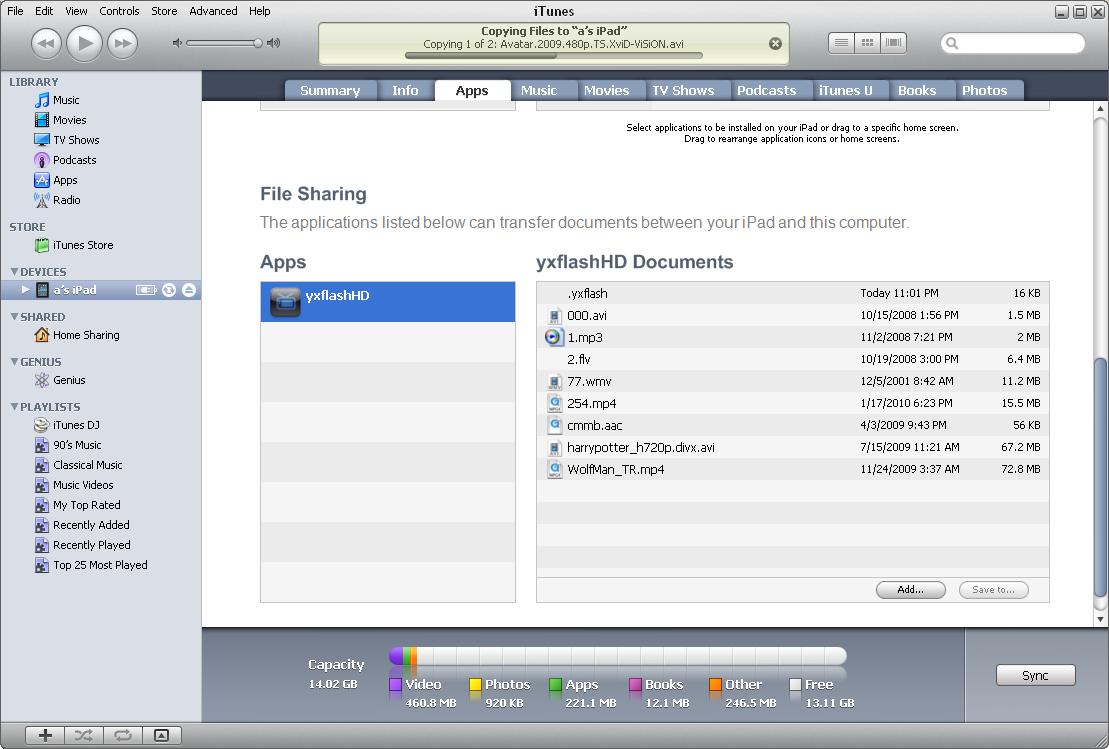 yxPlayer es un reproductor de vídeo que soporta multiples formatos para el iPad