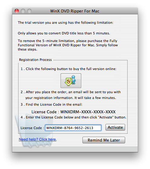 WinX DVD Ripper para Mac Gratis por tiempo limitado