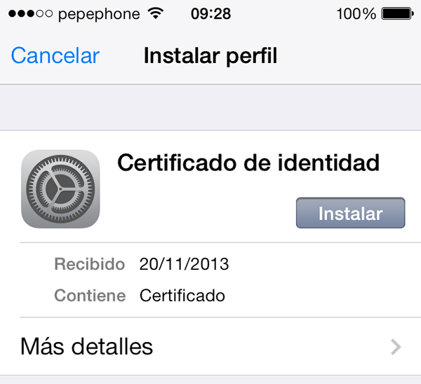 Instalar Certificado Identidad iPhone iPad