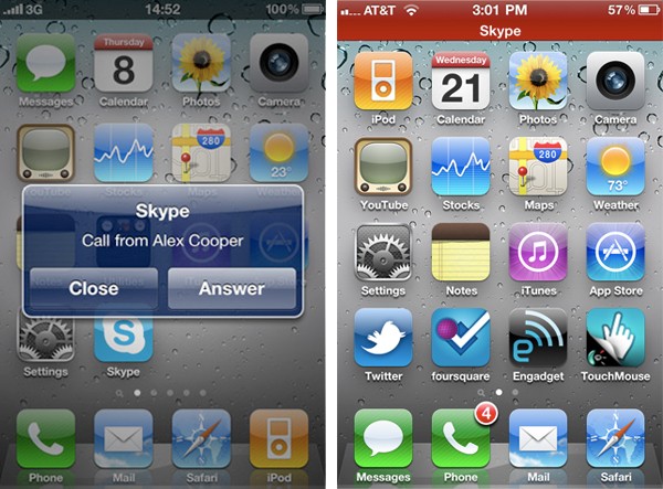 Skype se actualiza para iOS4