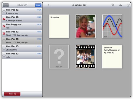 SwirlyMessage: Manda y recibe SMS/MMS desde el iPad 3G