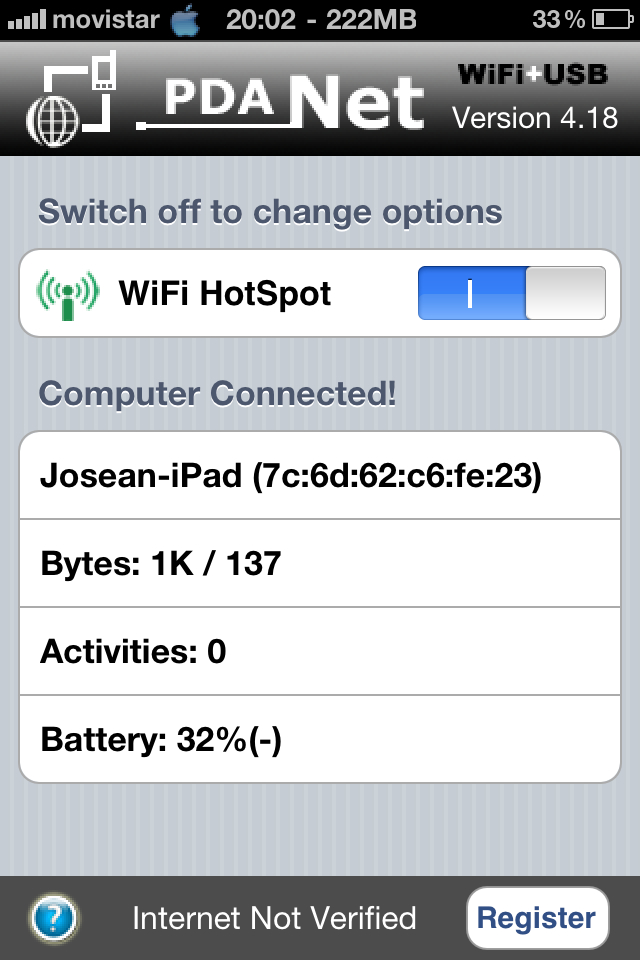 PdaNet Free Edition, Tu iPhone como Modem Wifi