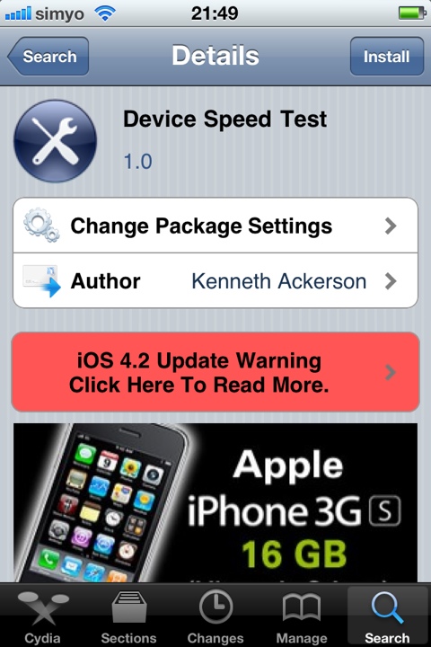 Device speed test (Cydia)