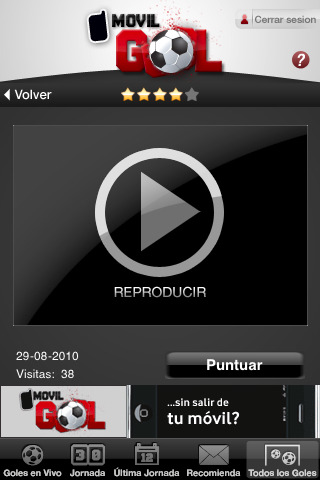 MovilGOL: Goles casi en directo en tu iPhone.