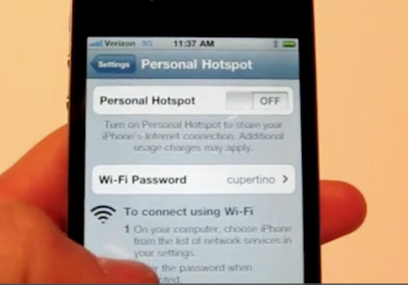 El iPhone 4 CDMA permite usarlo como HotSpot Wifi