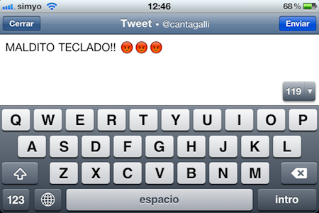 Posible Bug importante en el teclado con iOS 4.2