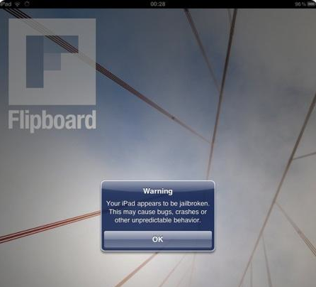 FlipBoard para iPad lanza un aviso intimidatorio en iPads con Jailbreak