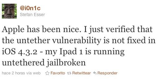 i0n1c confirma: exploit sigue funcionando en iOS 4.3.2