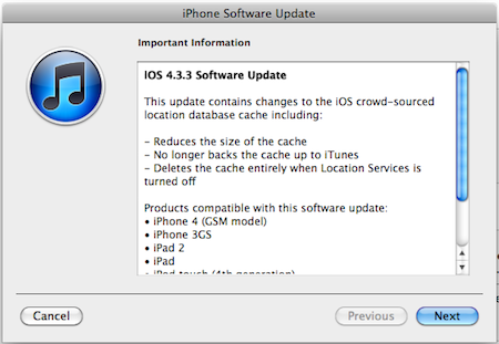 iOS 4.3.3 ya disponible