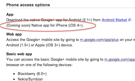 La aplicación nativa de Google+ estará disponible pronto para iOS