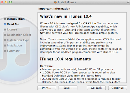iTunes 10.4 a 64 bits para OS X Lion ya disponible