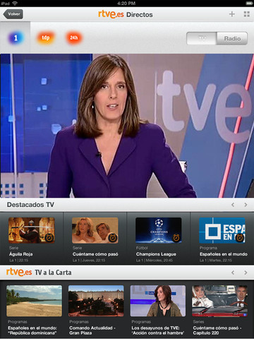RTVE lanza su aplicación de televisión a la carta para iPad