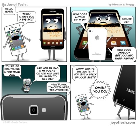 Cómic. El iPhone conoce al Galaxy Note