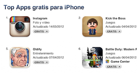 Instagram alcanza por vez primera el primer puesto en el Top de aplicaciones gratuitas
