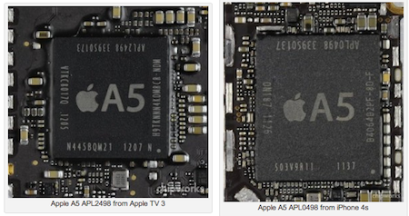 El chip A5 del Apple TV es una versión de un solo nucleo diseñada específicamente para este dispositivo