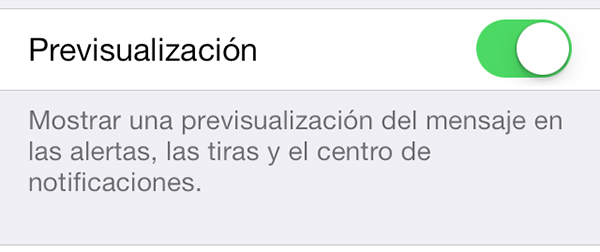 Ocultar Previsualizacion SMS - iMessage iPhone