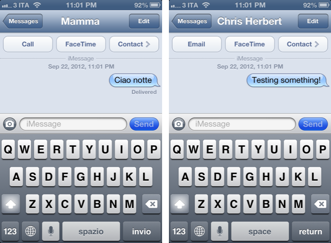 iMessages iOS 6 Language