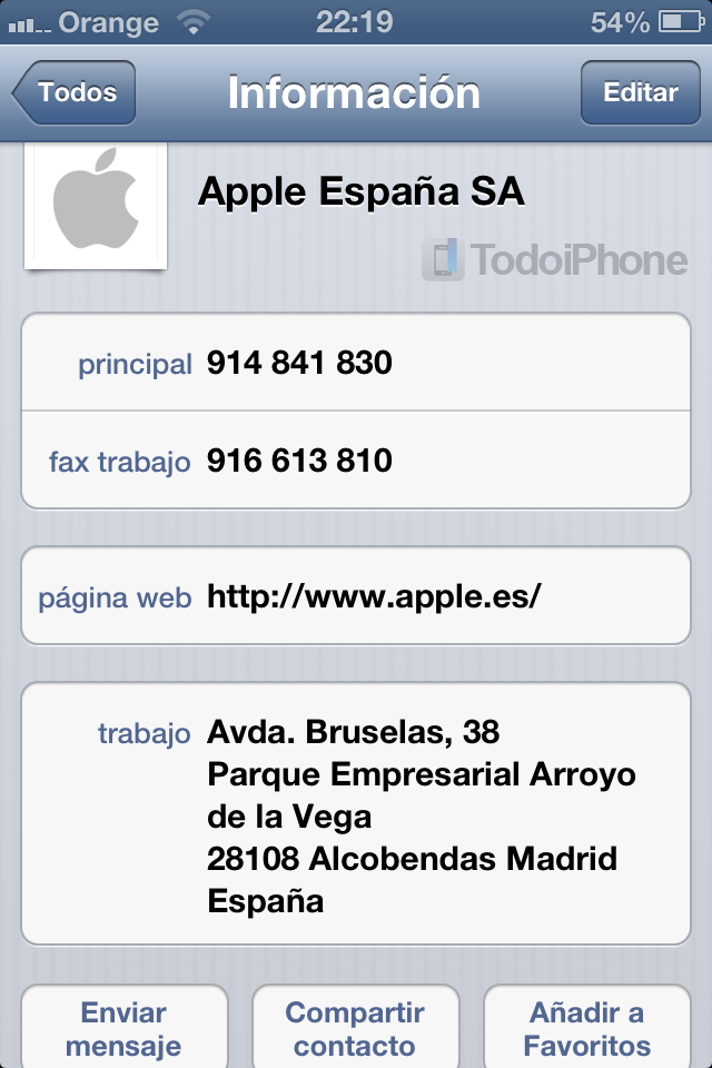 iMessage compartir contacto