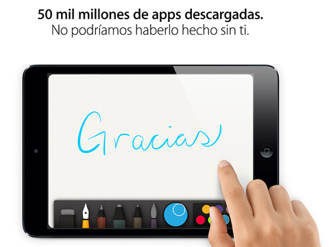 50 mil millones de apps descargadas