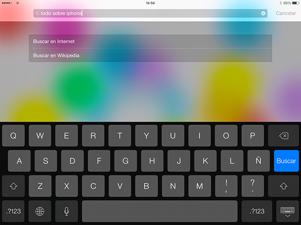 Como buscar internet wikipedia spotlight - iPad