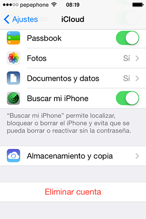 Configurar iCloud iOS 7