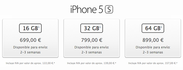 iPhone 5s - Capacidades