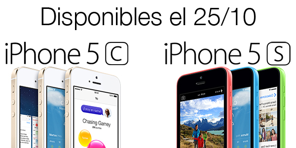 iPhone 5s iPhone 5c Disponible 25 Octubre