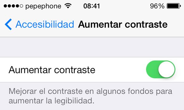 Aumentar Contraste - iOS 7