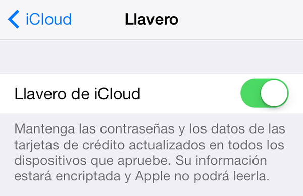 Configurar Llavero iCloud iPhone y iPad - 5