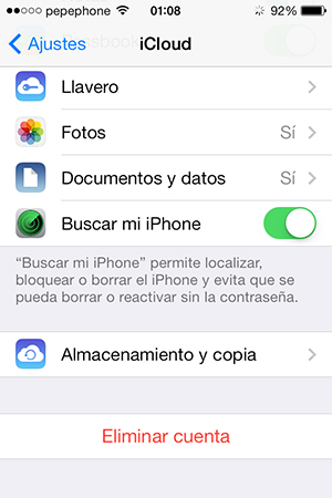 como activar buscar mi iphone en iphone 6 plus