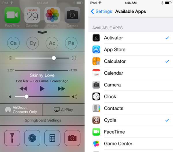 Activator FlipSwitch Compatibles Cydia iOS 7