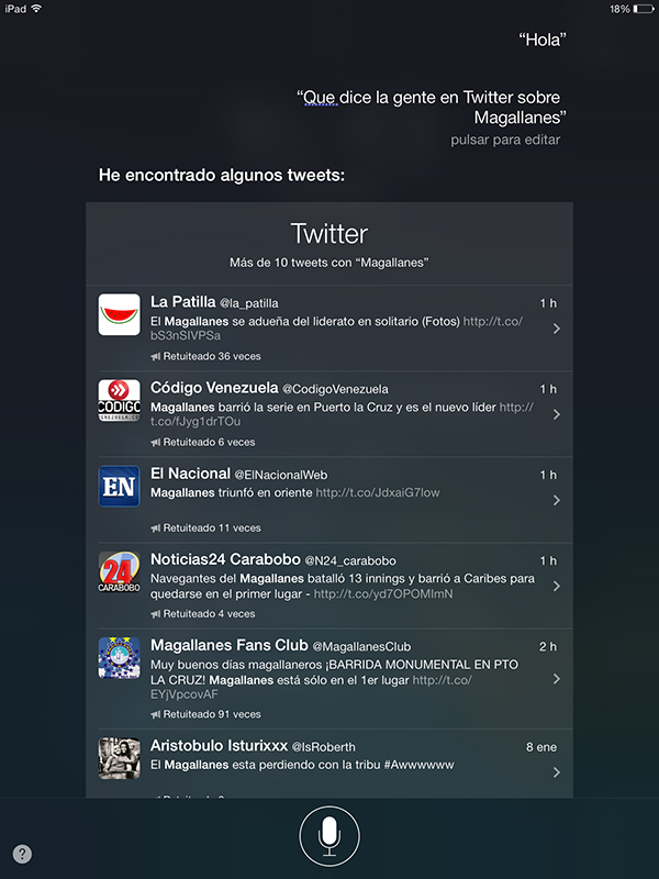 Buscar con Siri en Twitter - Busquedas