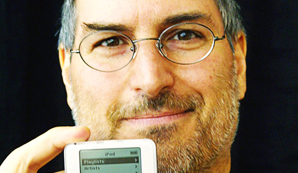 Apple CEO Steve Jobs Holding New MP3 Player