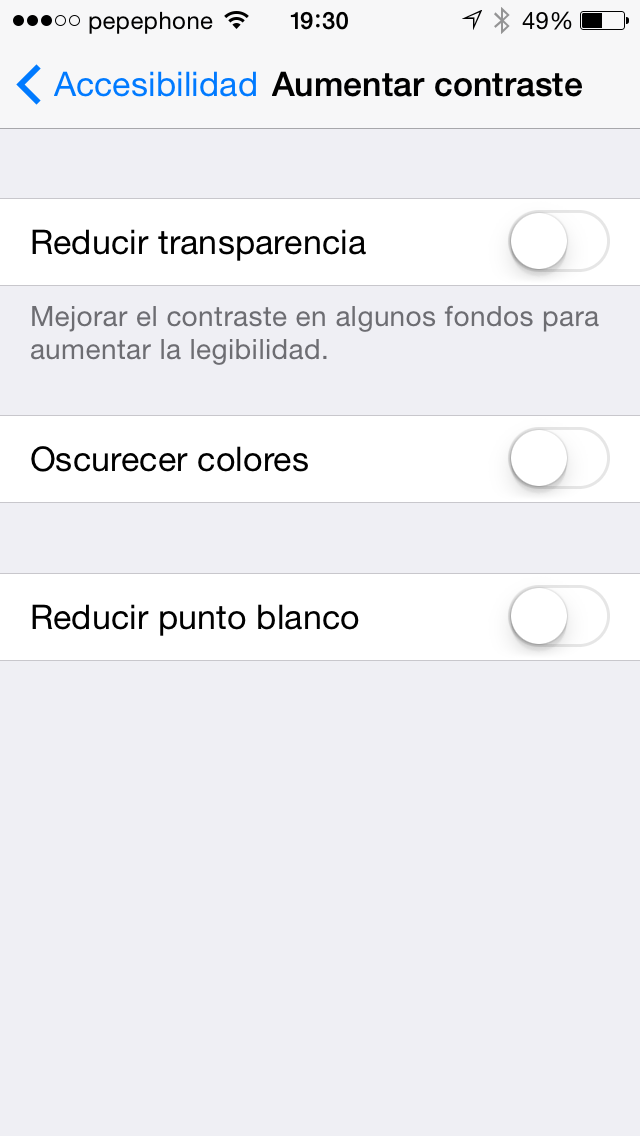 Aumentar Contraste iOS 7.1 - screenshot 2