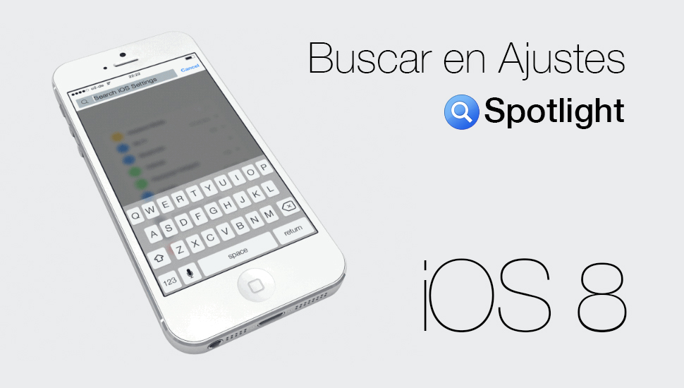 Buscar Ajustes Spotlight - iOS 8 Concepto